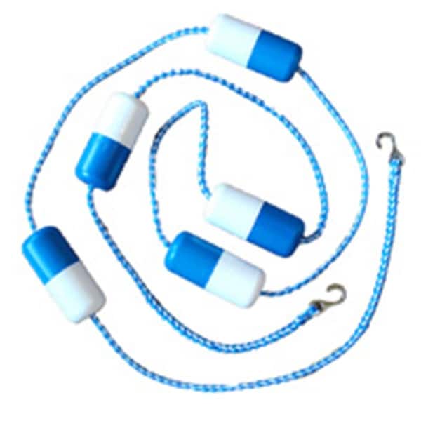 Superjock 12 ft. Rope & Floats Kit, Blue & White - 0.37 in. Rope 3 x 5 in. Floats Stainless Steel Hooks SU2773202 - main